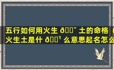 五行如何用火生 🐯 土的命格（火生土是什 🌹 么意思起名怎么起）